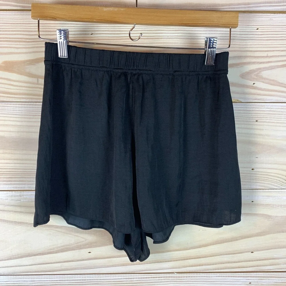 Intimately Free People Shorts‎ Small Black Satin Silky Polyester Pajama Stretch